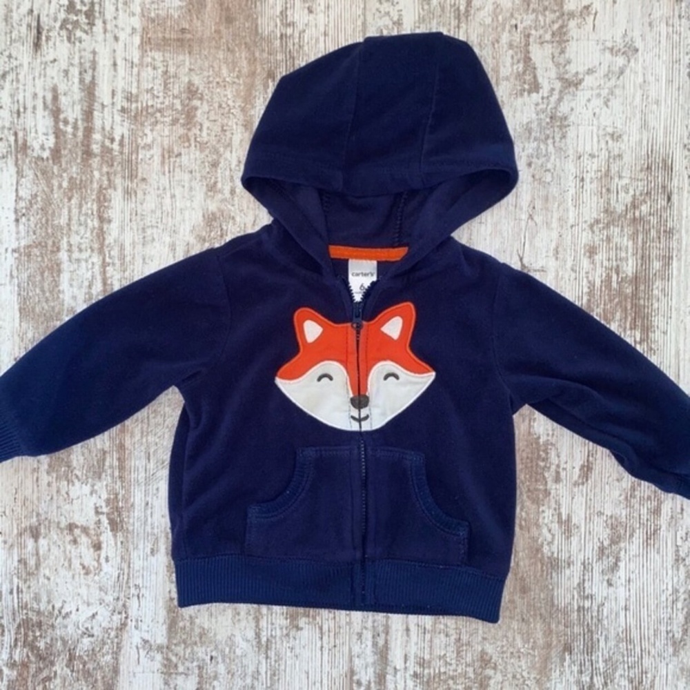 Carter’s Boys Fox Fleece ZIP-Up Hoodie Sweatshirt